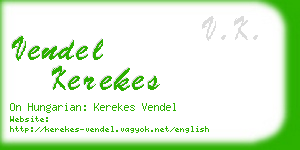 vendel kerekes business card